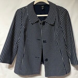 Alfani Classic Navy‎ and White Dot Blazer